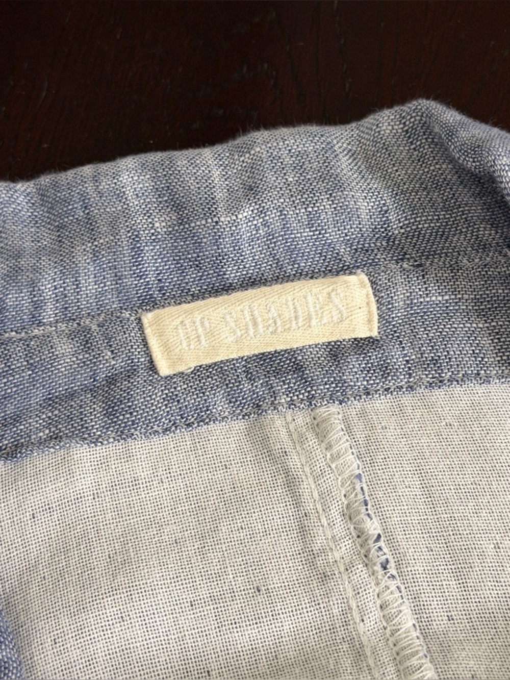 CP Shades XL Blue Chambray Dree 100% Linen Blazer Jacket - Picture 6 of 10